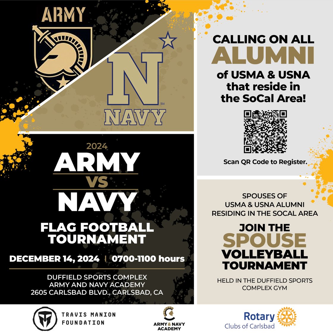 Army Navy Flag Football Game Dec 14