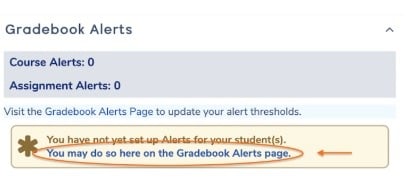 Gradebook alerts image