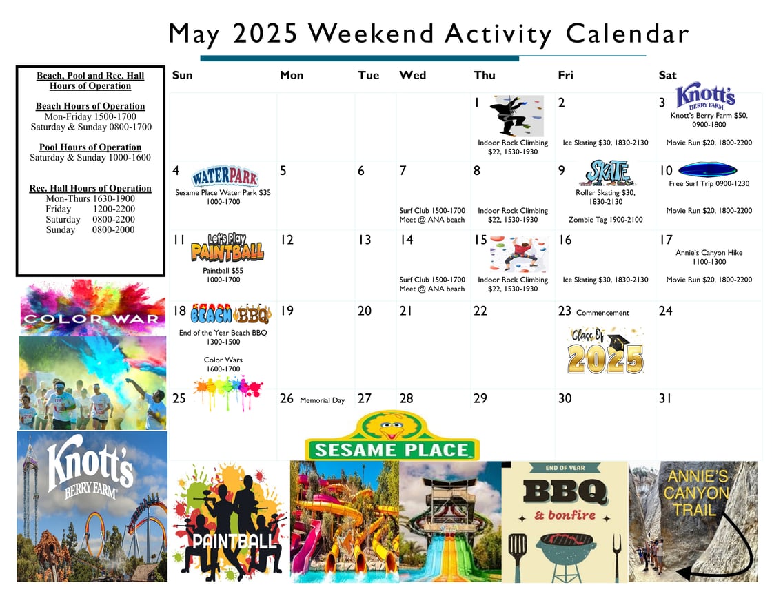 May 2025 Weekend Activity Calendar
