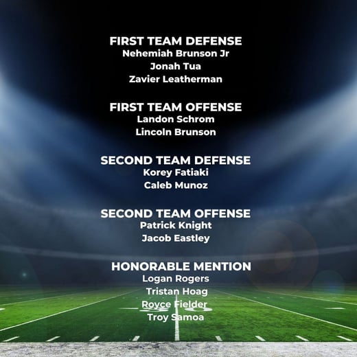 All league selections for varsity football